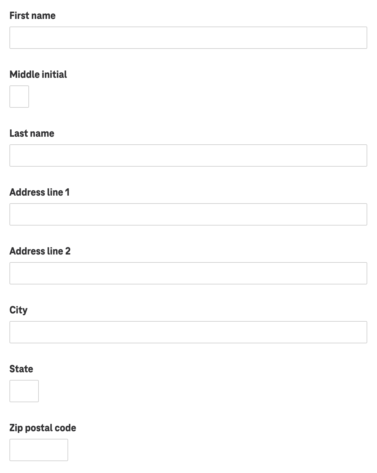 Screenshot illustrating form with vertically stacked labels and inputs